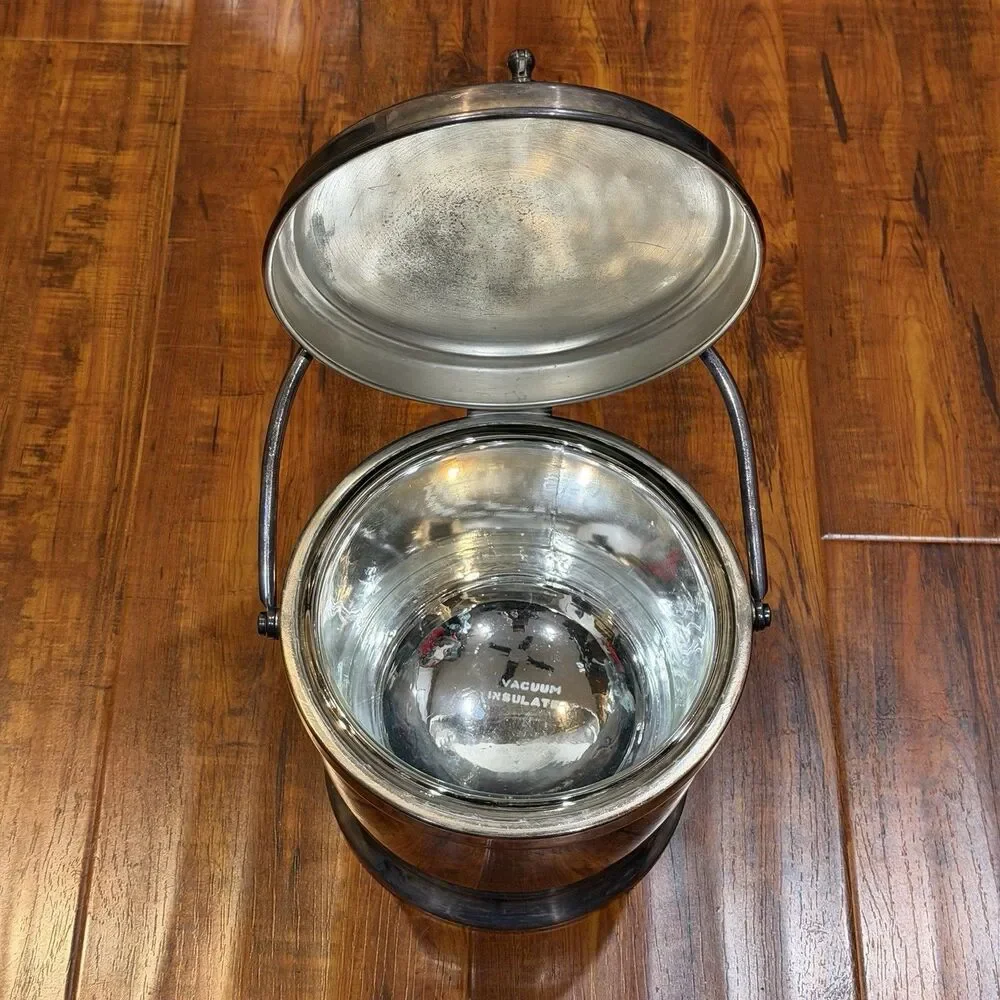 Vintage Bernard Rice's Sons Apollo E.P.C. Silver Plate 7103 Ice Bucket w/ Tongs
